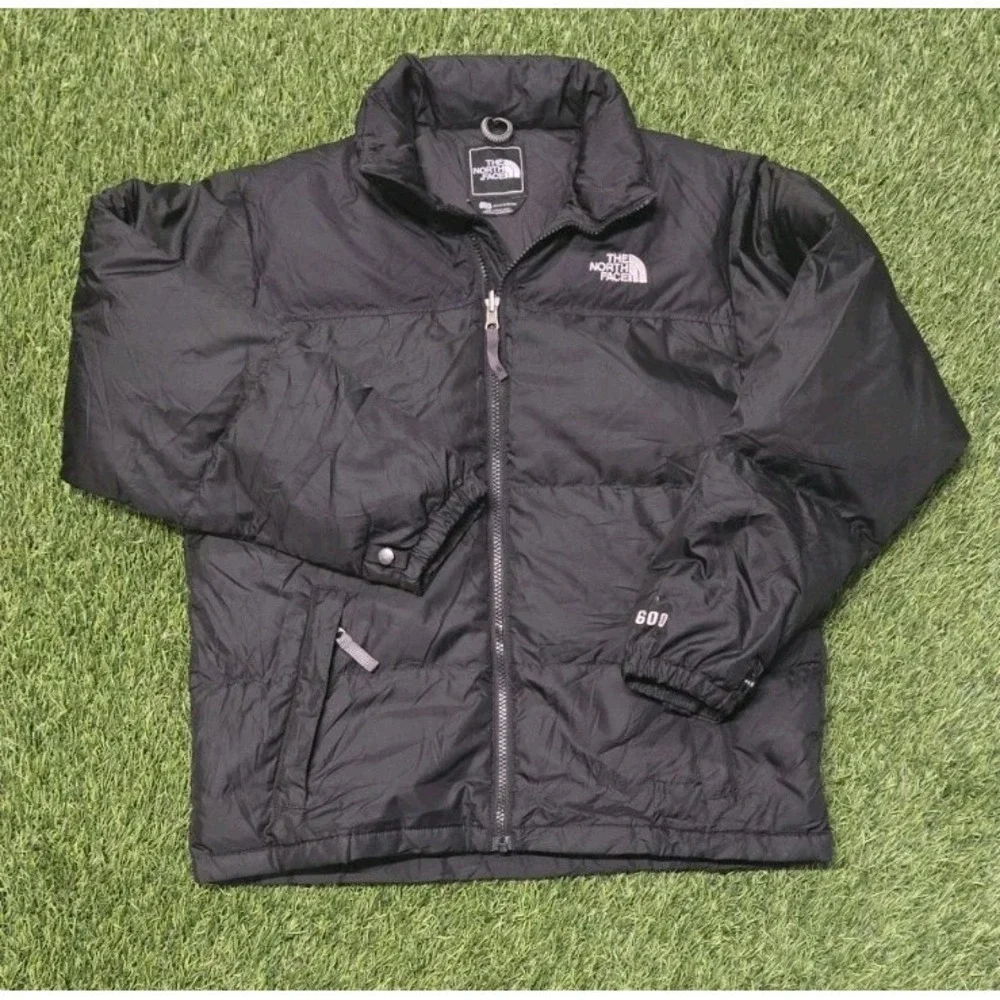 The North Face Jacket Boys Large Black 600 Down Puffer Full Zip Coat Winter